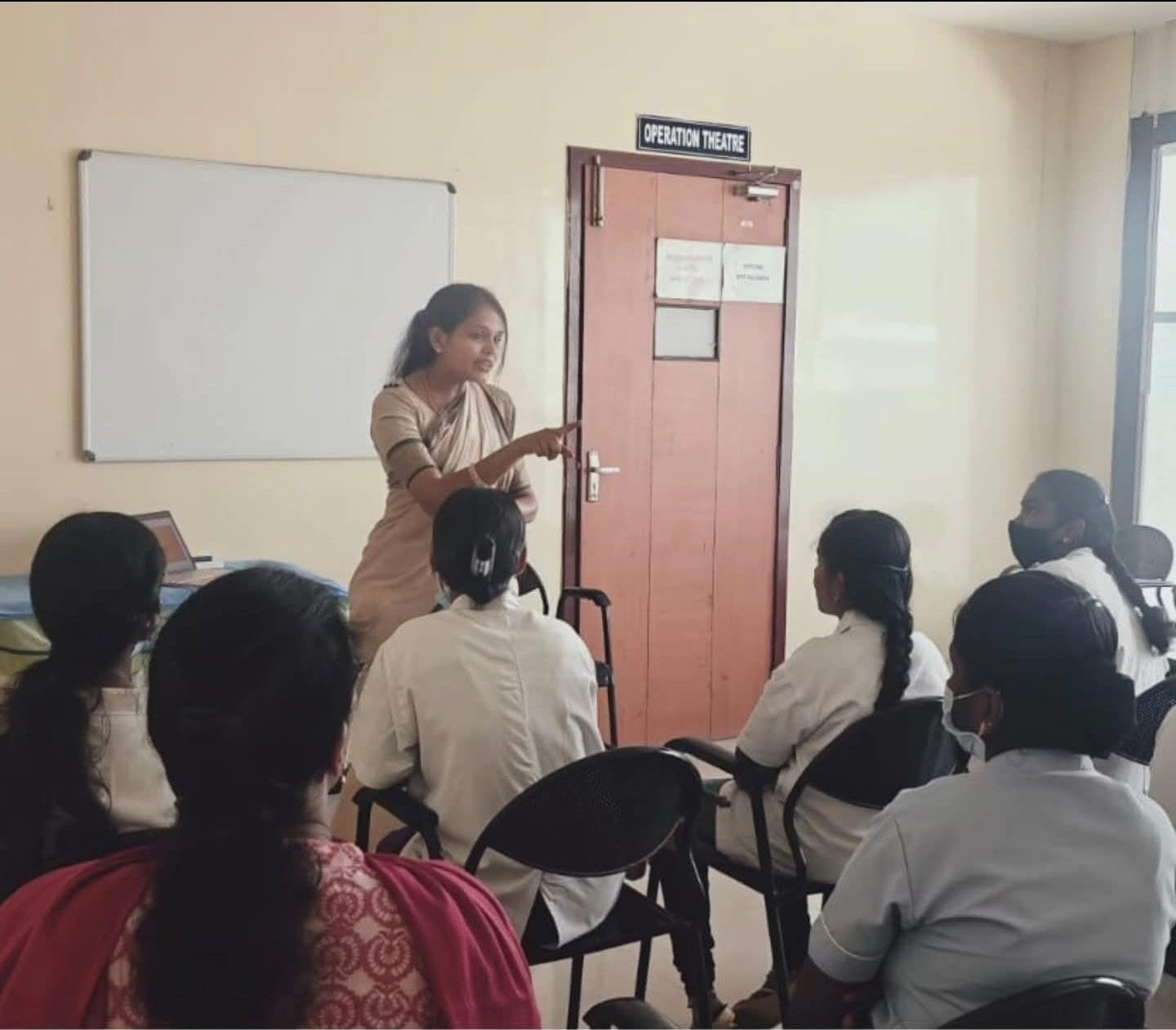 Healthcare staff training session